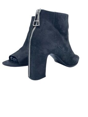 Balenciaga Zipper Open Toe Ankle Boots 40 Gray/Black